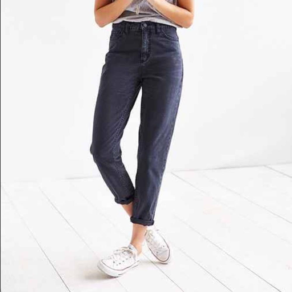 BDG black washed mom jeans